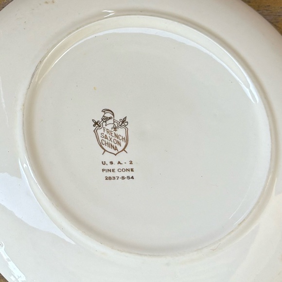 6 Pieces French Saxon China Pine Cone Pattern - Picture 9 of 11